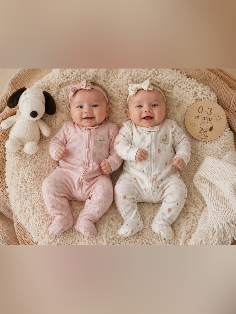 Peanuts Little Snoopy Cozy Footed Zip One-Piece Sleepers - Bundle NWT